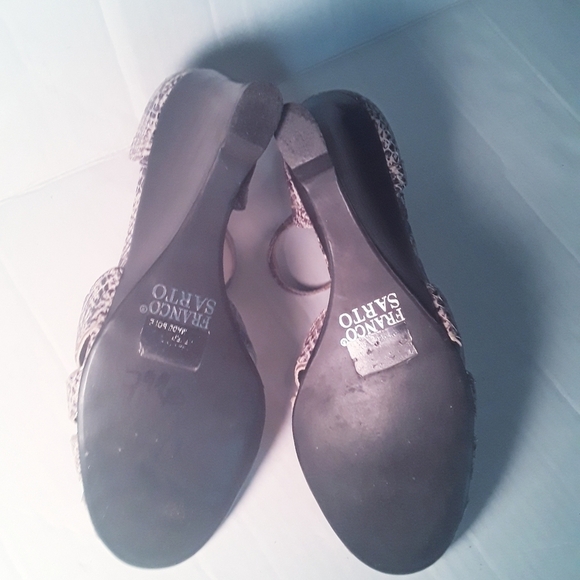 Franco Sarto Faux Snakeskin Wedged Sandals - Picture 9 of 16